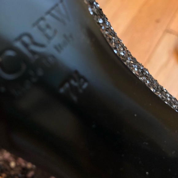 Jcrew sz7.5 dark gray pewter glitter heels - Picture 5 of 5